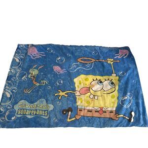 Vintage Spongebob Squarepants Pillowcase Jellyfish Squidward Nickelodeon 2001